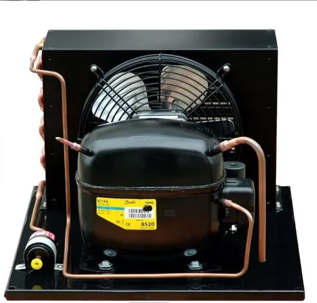 Refrigerator Copper Tube Aluminium Fin Type Condenser Embraco Compressor Refrigeration Condensing Unit
