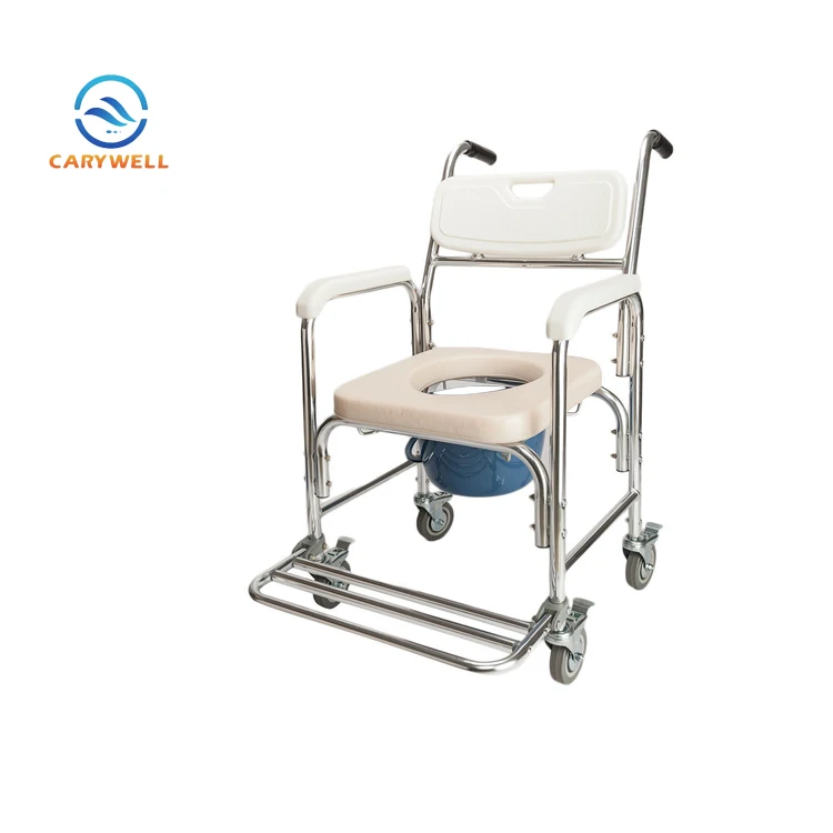 Medical Supply Hotsale Bathroom Commode Wheelchair Aluminum Commode Chair