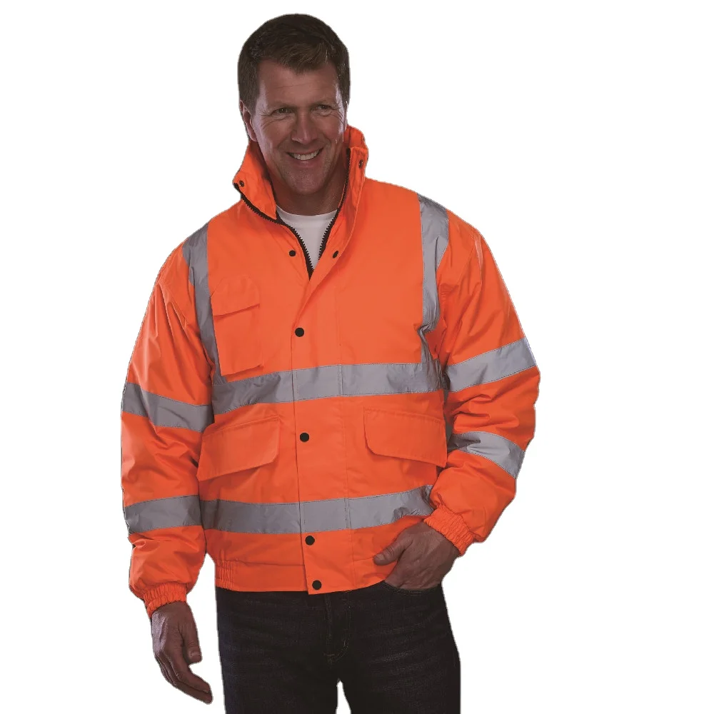 Hi Visibility Reflective Safety Work Clothes Construction Security Workwear Jacket Parka Breathable Waterproof Hooded Uniform