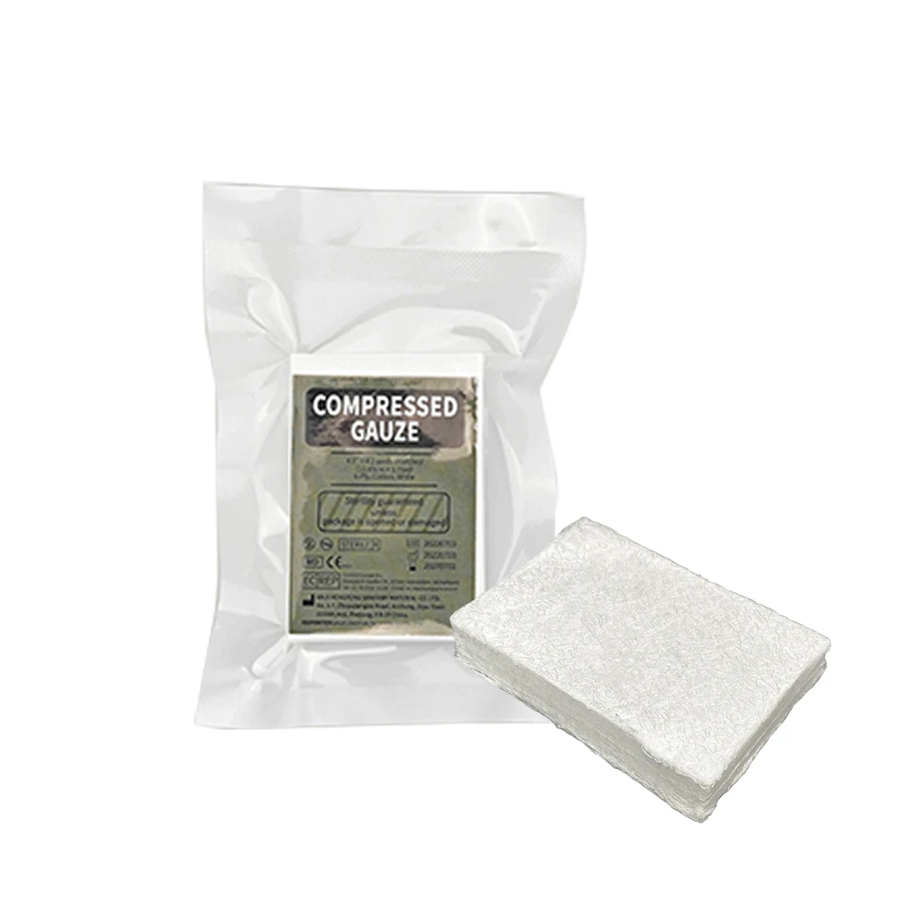 4.5inchx4.1yards 100% Cotton Vacuum Sterile Emergency Fluff Bandage Trauma Dressing Z Fold Compressed Gauze