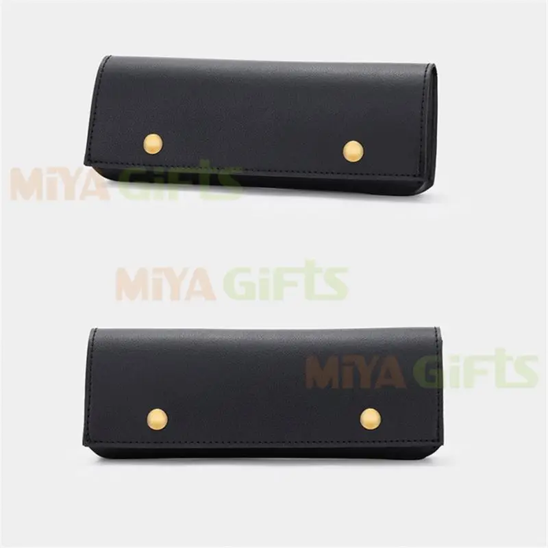 personalized leather pen case pencil pouch holder with gold button high class elegant soft large