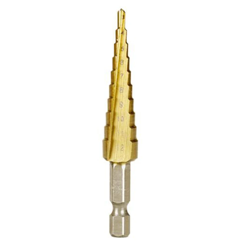 
3pcs HSS Step Drill Bit Set 4-12mm,4-20mm,3-12mm Metric Spiral Flute Wood Metal Drilling 