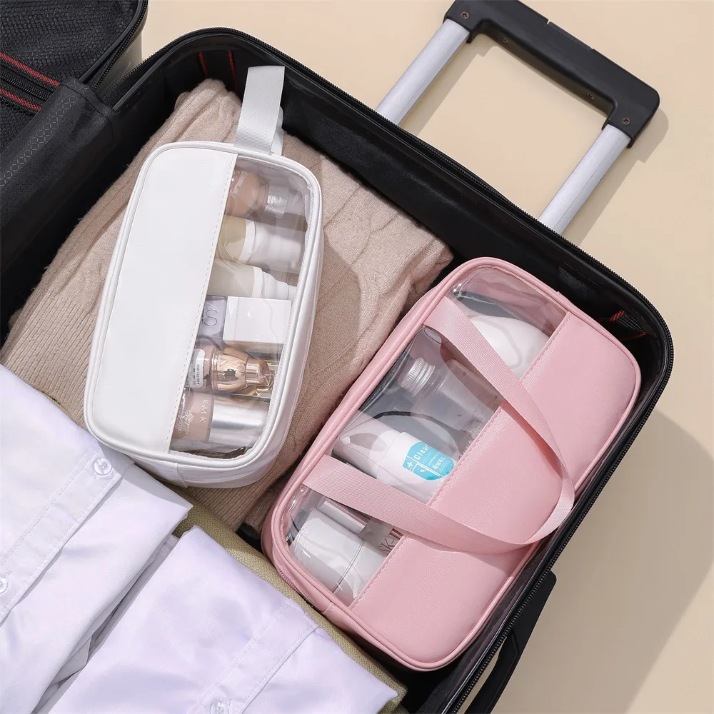 Travel-sized cosmetics & toiletry-Clear Travel Toiletry Bag for Women-Waterproof & Transparent 3-piece set