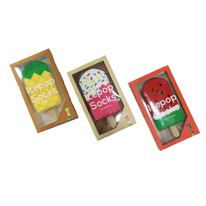 happy Zufeng Cute fruit icepop pattern custom cotton socks with package