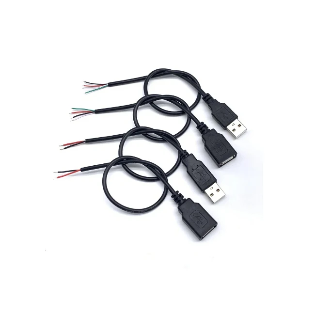 Top Leader Power Adapter Customized Cable Plug Connector USB Female stripped and tinned