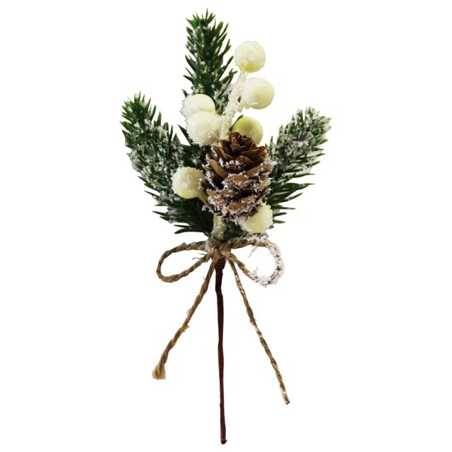 Christmas Simulation Pine ruit Branches Snowflake Pine Needle  Berries Red Fruit Branches Festive Decoration Christmas