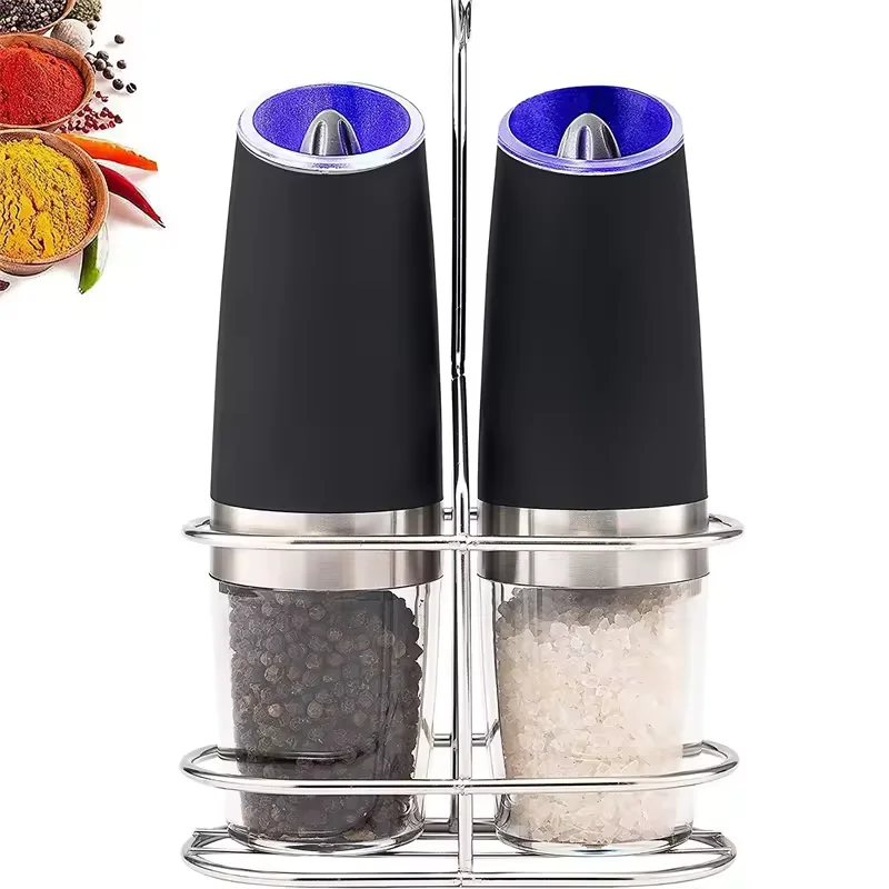 AmaZon  Hot Selling Salt and Pepper Grinder Set Gravity Pepper Mill Set Automatic Pepper Grinder