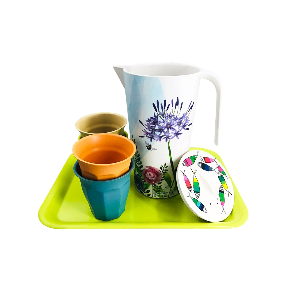 Многоразовый биоразлагаемый кувшин для воды, набор кувшинов для воды из бамбукового волокна