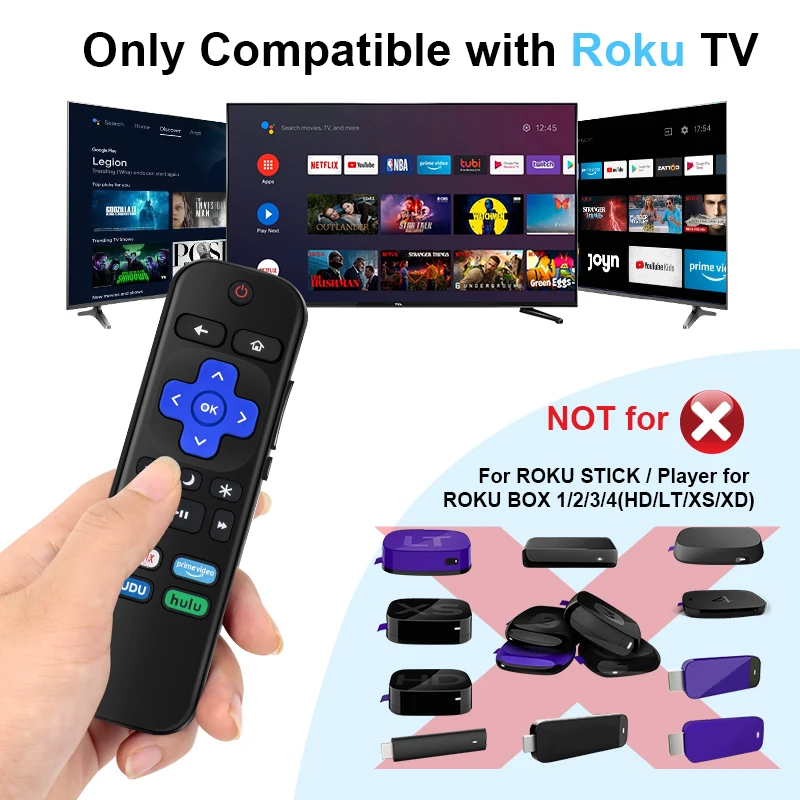 2023 New RC280 RC282 Smart Universal TV Remote Control for Roku TV Hisense TCL Sharp Onn All Roku TV