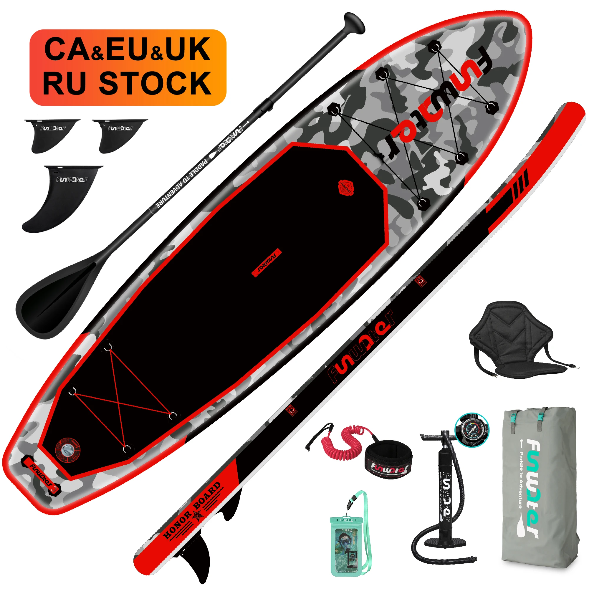 FUNWATER Dropshipping OEM rescue board inflatable tabla padrl surf 11 inflatable paddle board double layer transparente sup