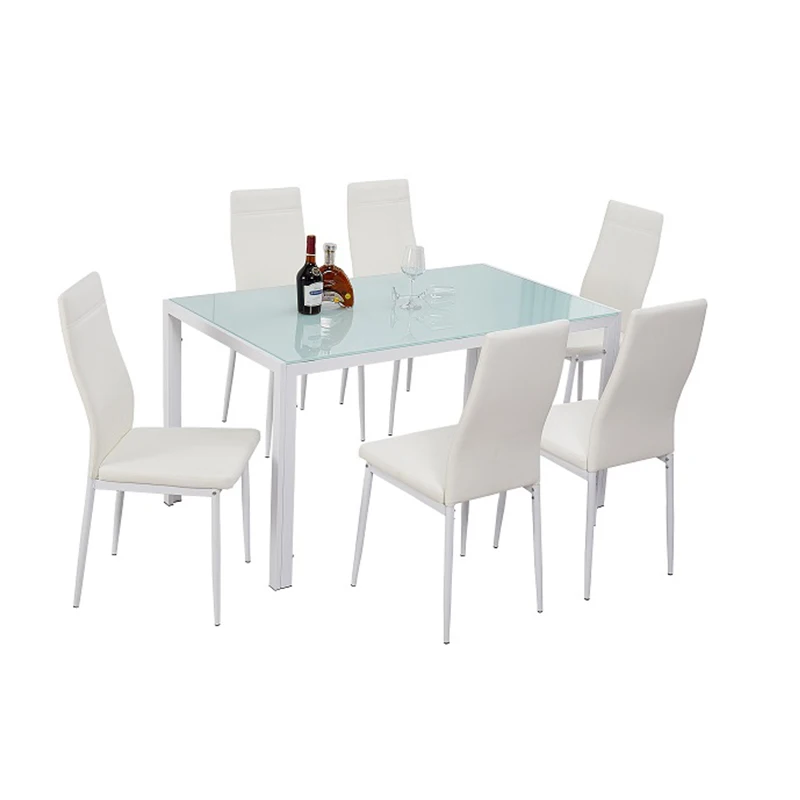 white family italian restaurant home tempered glass dining room table sets dining table and chair set luxury