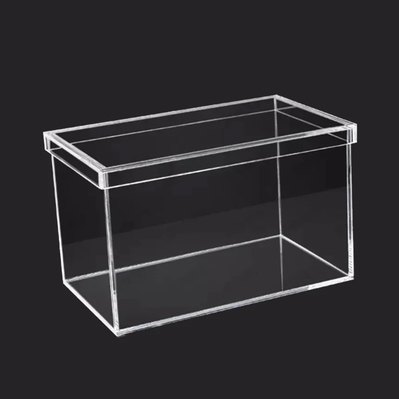 Wholesale  Custom Size Acrylic Rectangle Storager Clear Box with Lid