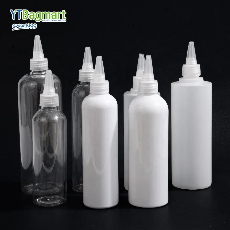 60 Ml 100 Ml 150 Ml 200 Ml Pet Twist Top Cap Applicator Mini Squeeze Bottle For Hair Oil