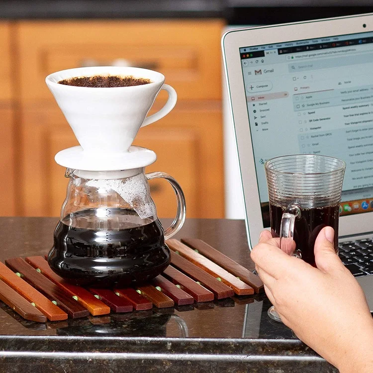 Coffee dripper ceramic cups pour over filter set coffee dripper pink