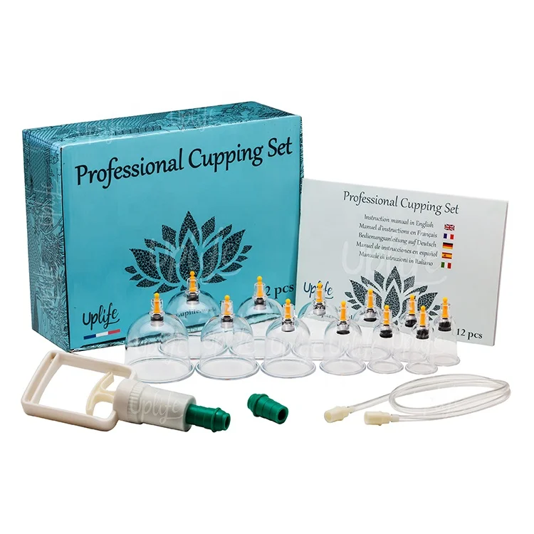 Most Popular 12pcs Cups Equipments Of Traditional Vacuum Cupping For Chinese Cupping Massage Set