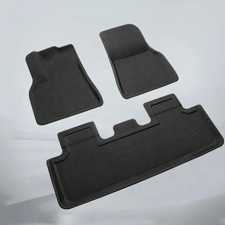 Creease 3Pcs/Set High Edge Waterproof Non-slip All-Weather XPE Car Floor Mat For Tesla Model 3/Y 2021 2022  Interior Accessories