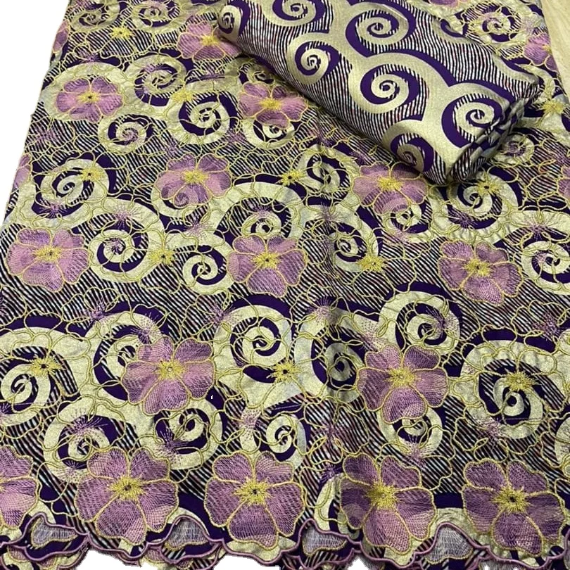 2023 New Model African embroidered Wax Print Style 100% Cotton embroideredcolored embroidery thread Ankara Wax Fabric