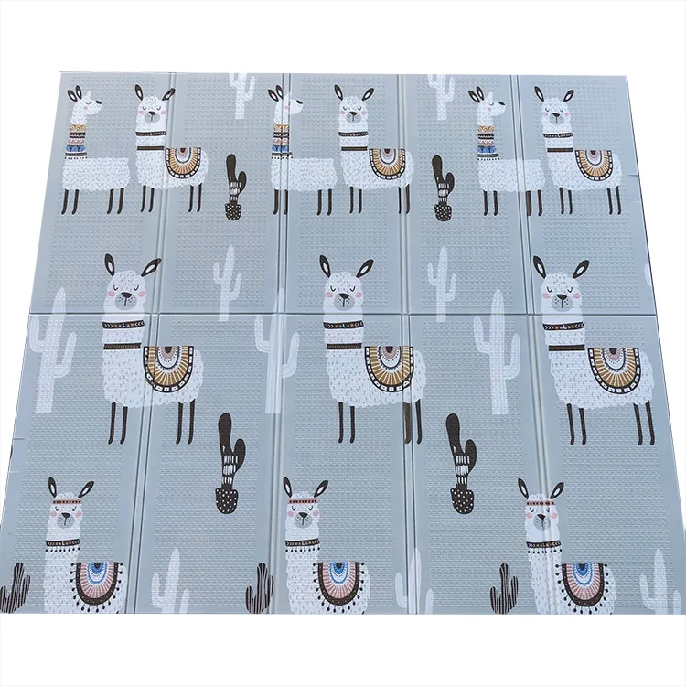
Hot selling alpaca design non toxic xpe foam folding baby play mat manufacturer EN71 
