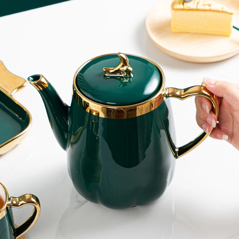 High Quality Luxury New Bone China  15 Pieces Tea Pot Cup  Set Ceramic Tea Set