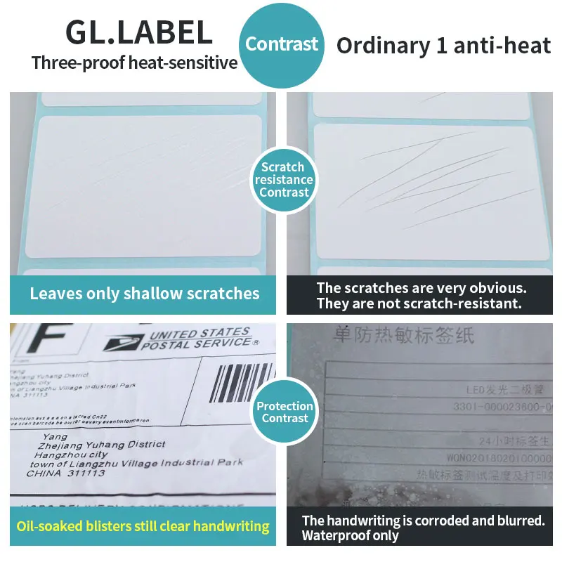 Factory Direct Custom Adhesive Thermal Paper Roll Barcode Shipping Labels Warning Stick Papier Thermique for Packaging