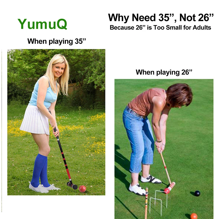 YumuQ Animal Best-Quality Wooden Kids Golf Garden Croquet Wickets Game Toy Set With Mallets For Kids
