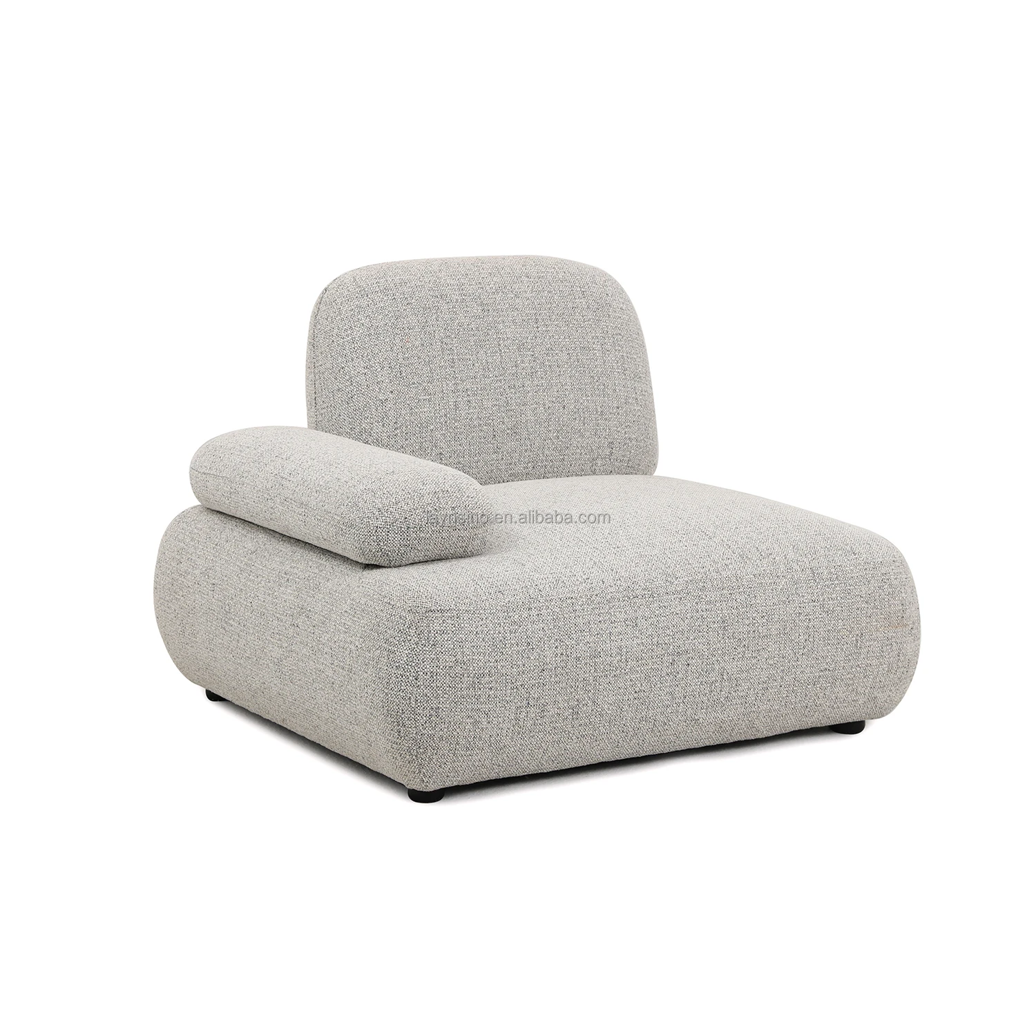 Nordic Modern Luxury Living Room Fabric Tufted Modular Sofa Set Indoor Furniture Villas L Shape Corner Curved Sectional Sofa