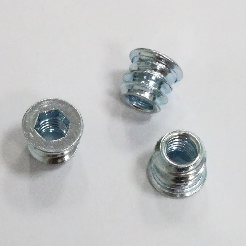 M4 M5 M6 M8 M10 Carbon Steel Zinc Plated Internal External Furniture Nut Hex Socket Threaded Wood Insert Nut