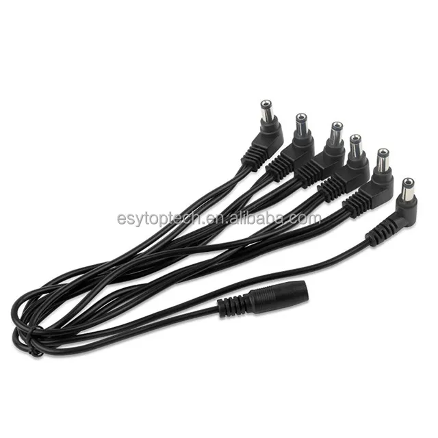 6 Ways Daisy Chain Power Cable Multi-Interface Connecting 1 to 6 Cable Cord Copper Wire for Guitar Effects Power Supply Adapter