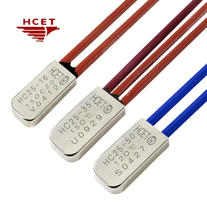 HC25 16A current 70 degree C bimetal thermal switch metal case thermal cutoff protector for pump motor