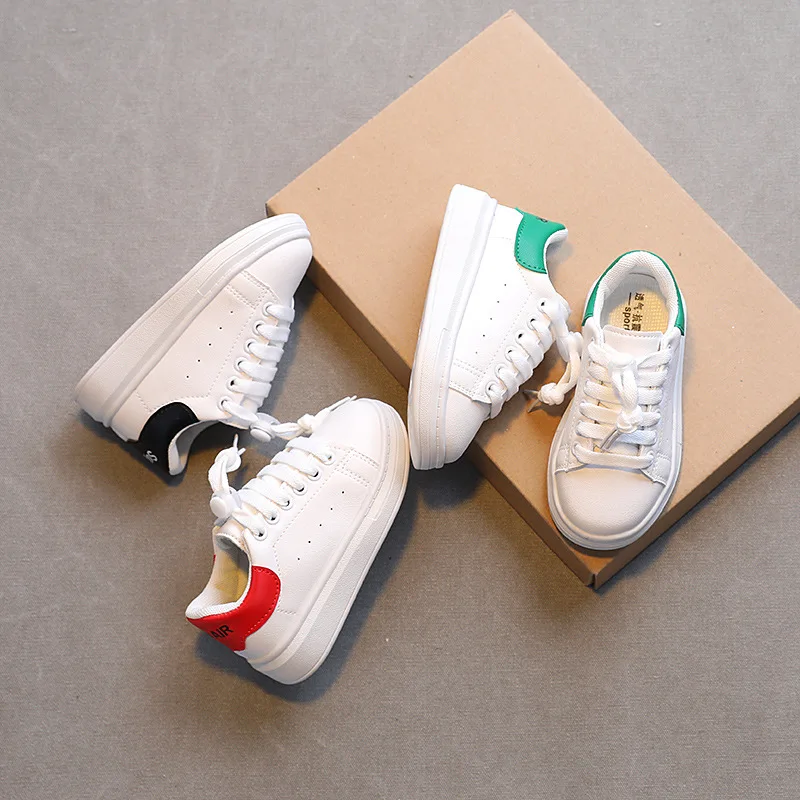 Baby Shoes Boys Sports Shoes Kids Children White Sneakers Girls Tennis 1 Year 2 Years Student Lace-up Casual flats Comfortable