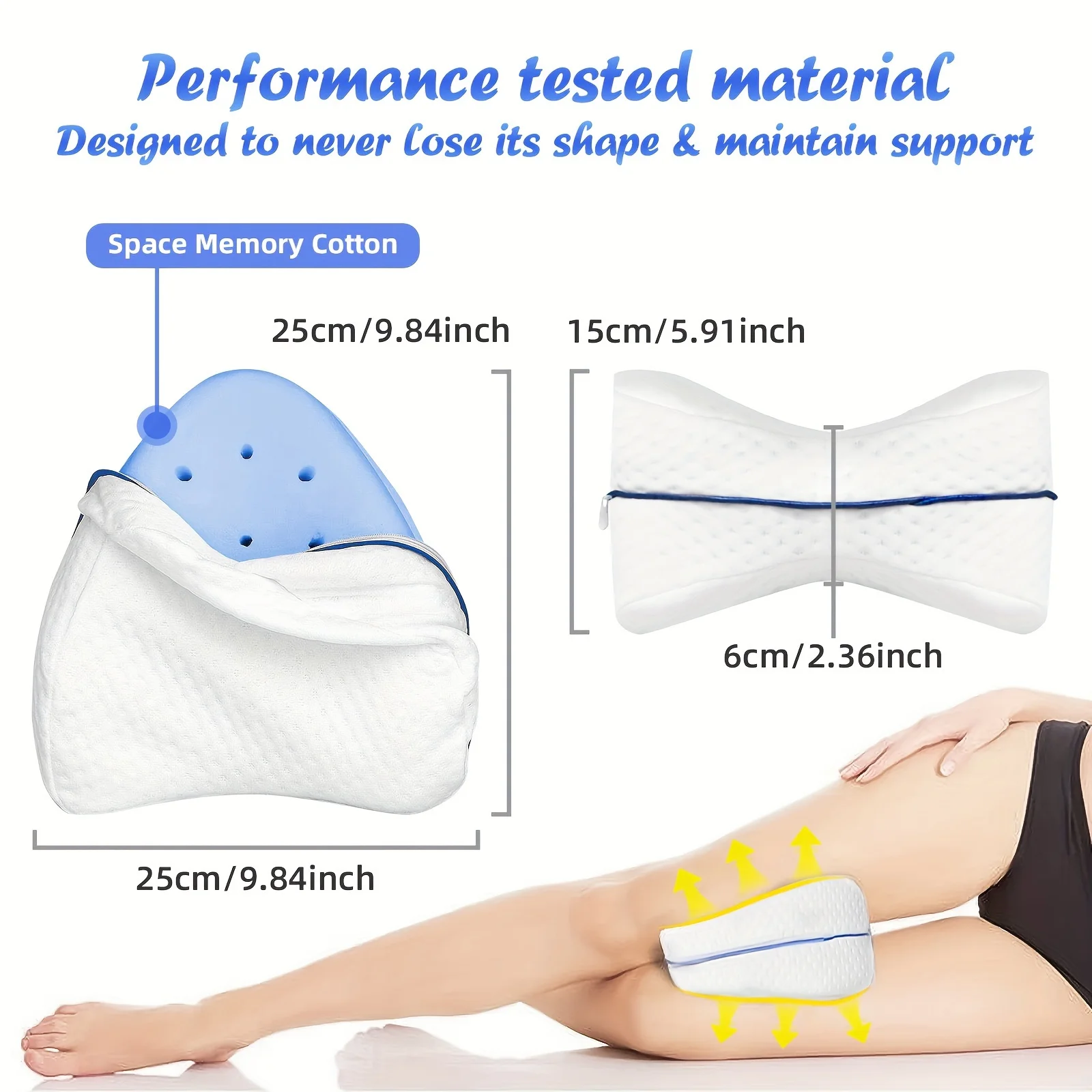 Orthopedic Memory Foam Pillow for Hip & Lower Back Pain Relief Post Surgery Care-for Sleeping & Hotel Use