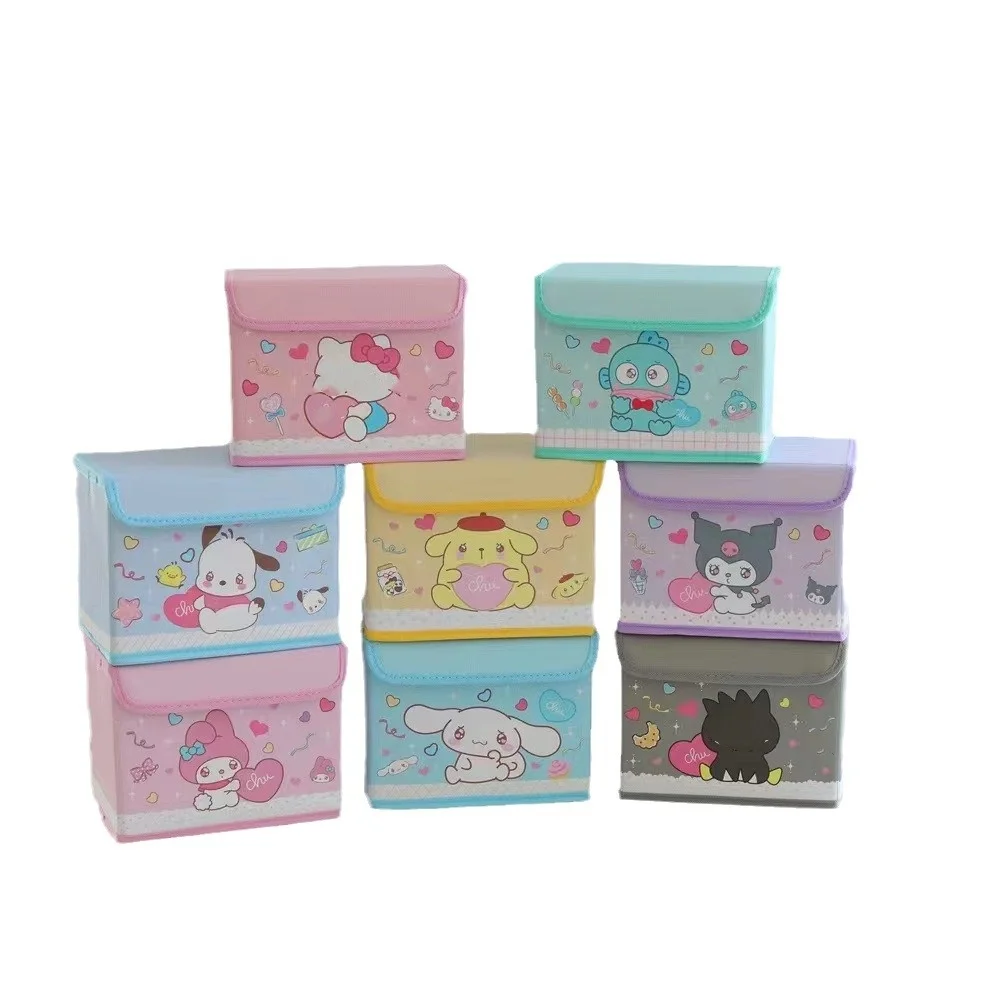Cute Kuromi storage box Melody desktop items storage box home Cinnamoroll collapsible storage box wholesale
