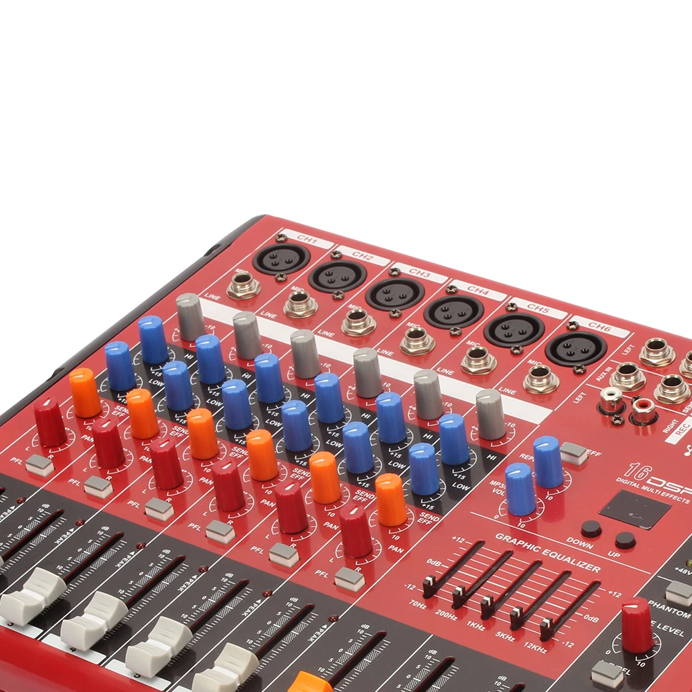 Audio Mixer SMR601 6 Channel USB Interface Controller Best Sound  Effect Mixer DJ Console For Home And KTV Music Karaoke