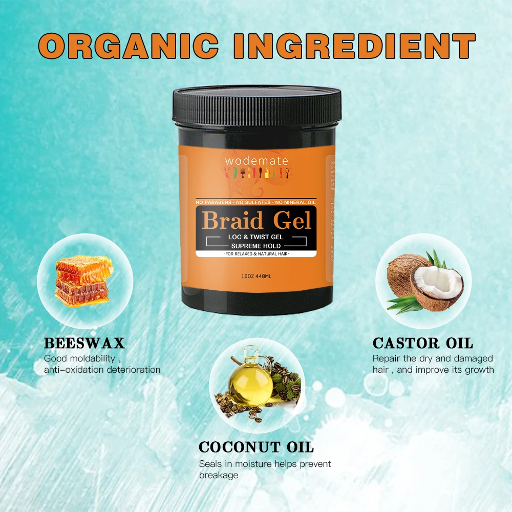 Private Label Strong Hold Loc Edge Control Wax For 4C Hair Strong Hold Loc Gel And Braid Gel Whole Sale Loc N Twist Gel