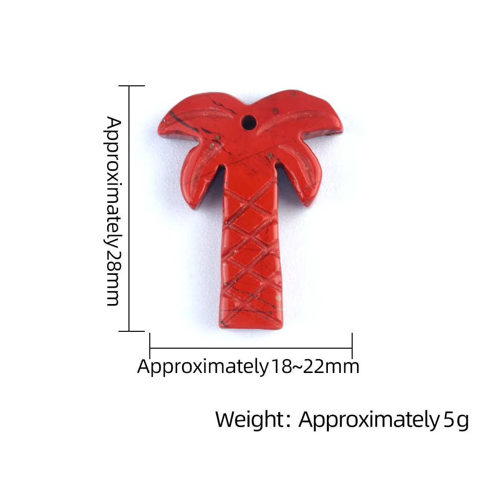 Wholesale Polished Natural Crystal Cute Coconut Tree Stone Pendant for DIY Jewelry Making