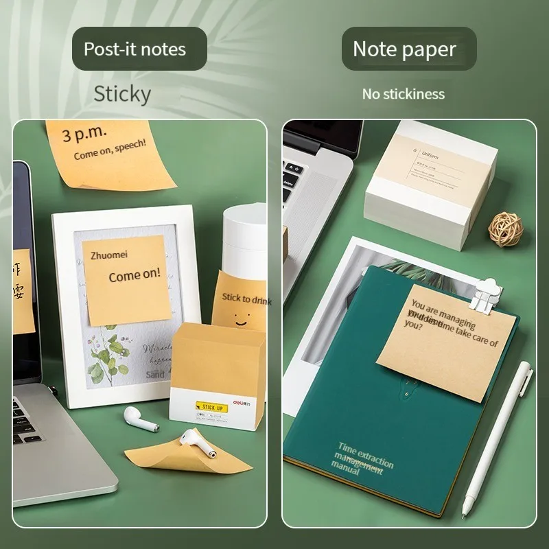 Deli 21709  high quality sticky notes strong office sticky note book small book Memo stickers blank n times Office