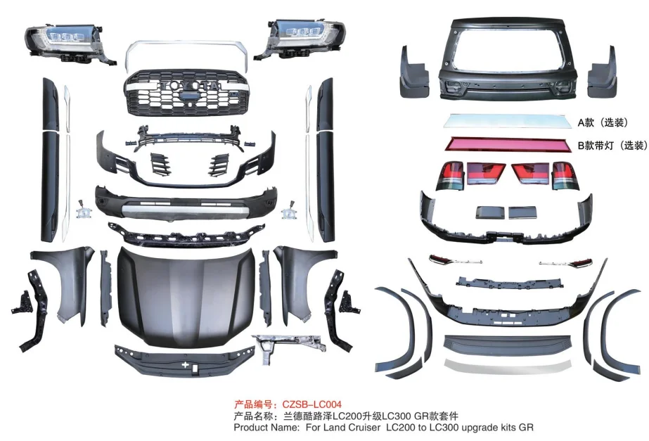 For TOYOTA Land Cruiser LC200 to LC300 upgrade body kits GR
