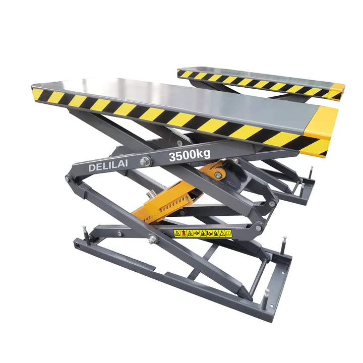 3.5 Ton Hydraulic on Ground Scissor Car Lift Two Ramps Each Length 1740mm