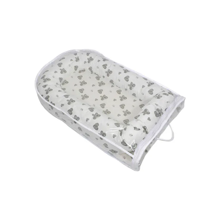 
Portable Bed Bassinet Snuggle Soft 100% Organic Print Cotton Fabric Baby Carry Nest 