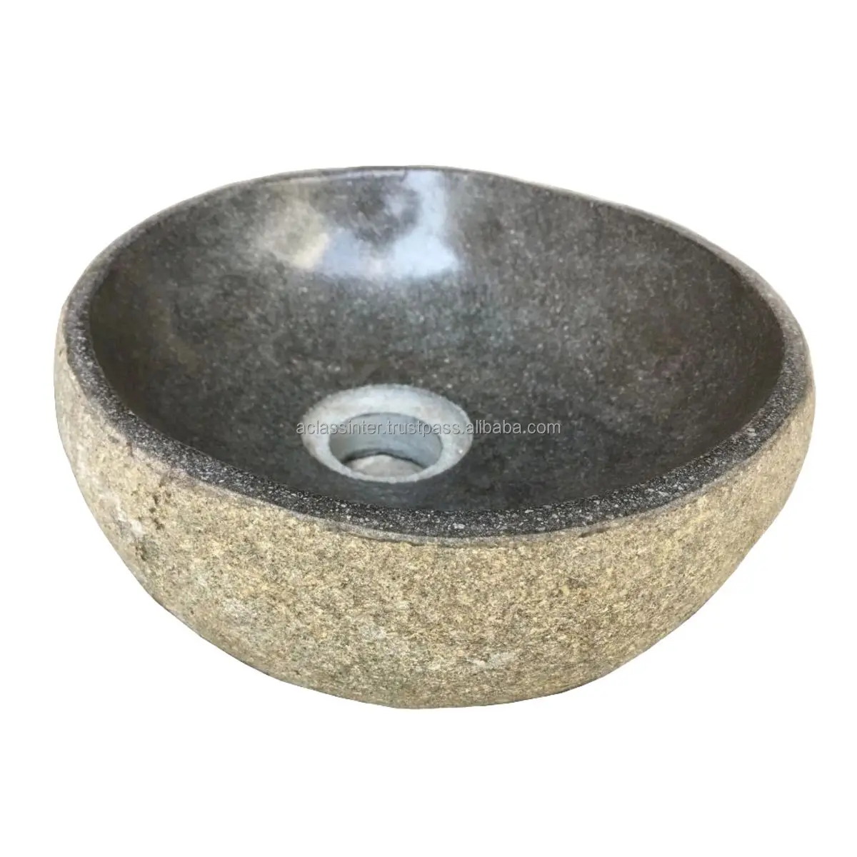 Benoa Natural Stone Vessel Sink Amazing & Beautifully hand crafted from 1 solid river stone Bathroom Vessel Sink Hand Wash Basin