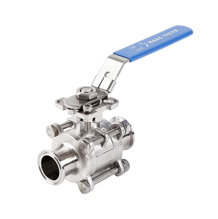 sanitary TC encapsulated ball valve high plate stainless steel SS304 SS316L tri-clamp ends manually 1000 WOG