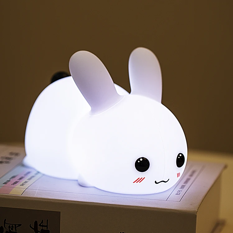 lampadas rechargeable led light rabbit lamp mainan anak touch table bedroom baby cute lamp night light