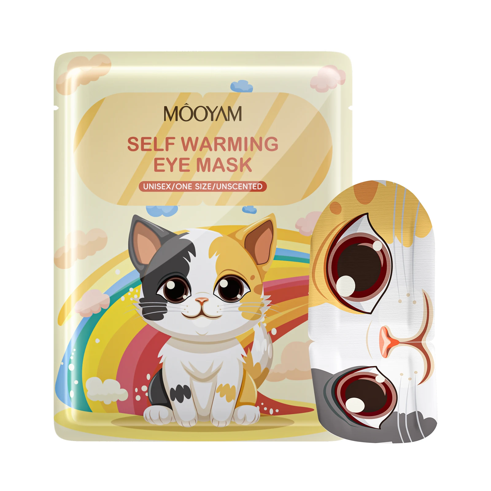 Eye Care Mask Promote Blood Circulation Relieve Fatigue Relax Eye Skin and Help Sleep MOOYAM Cat Self Warming Eye Mask