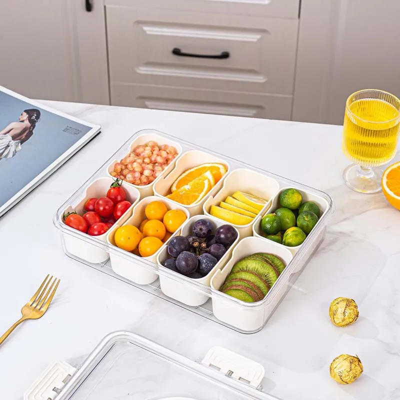 8 Compartment Removable Snackle Box Charcuterie Container Food Storage Delicatessen Container Serving Tray Veggie Tray