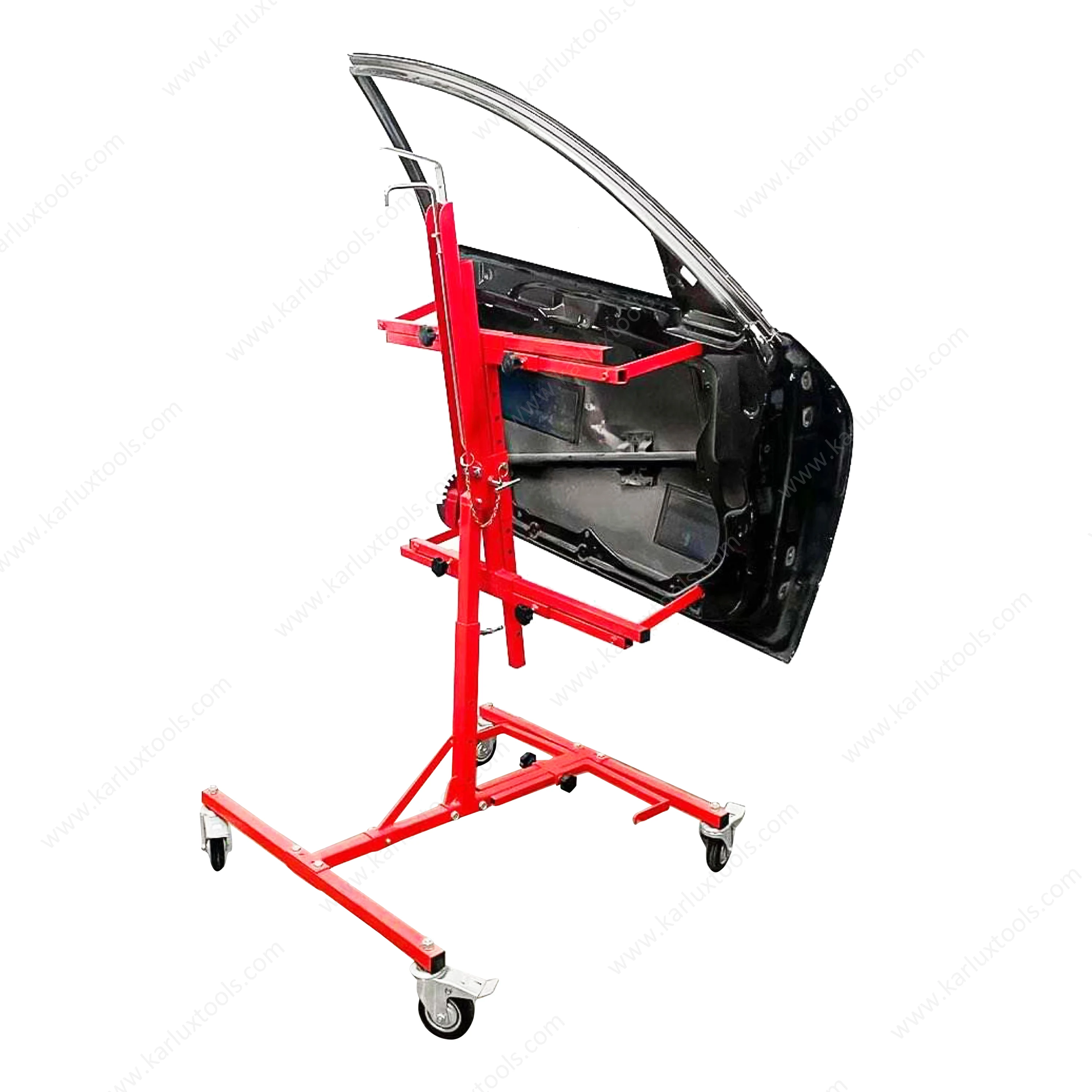 Adjustable Car Door Stand for Automotive Bodyshop Repair - Multiple Angles Wheels - Sand, Prep, Spray Primer, Paint Bodywork