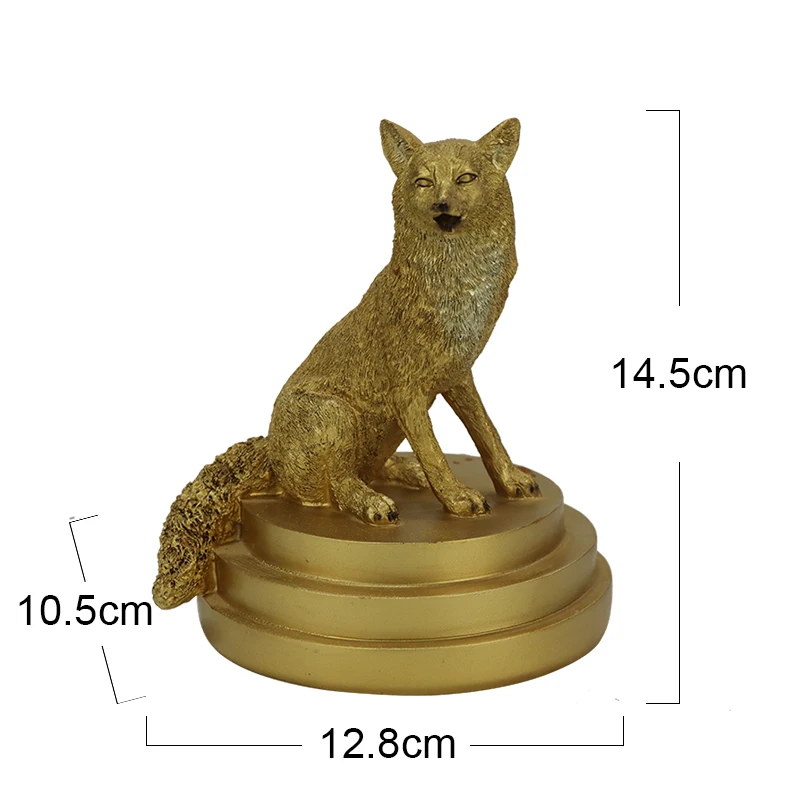Wholesale Resin Craft Vivid Figurine Animal Statue Fox Miniature Home Decor