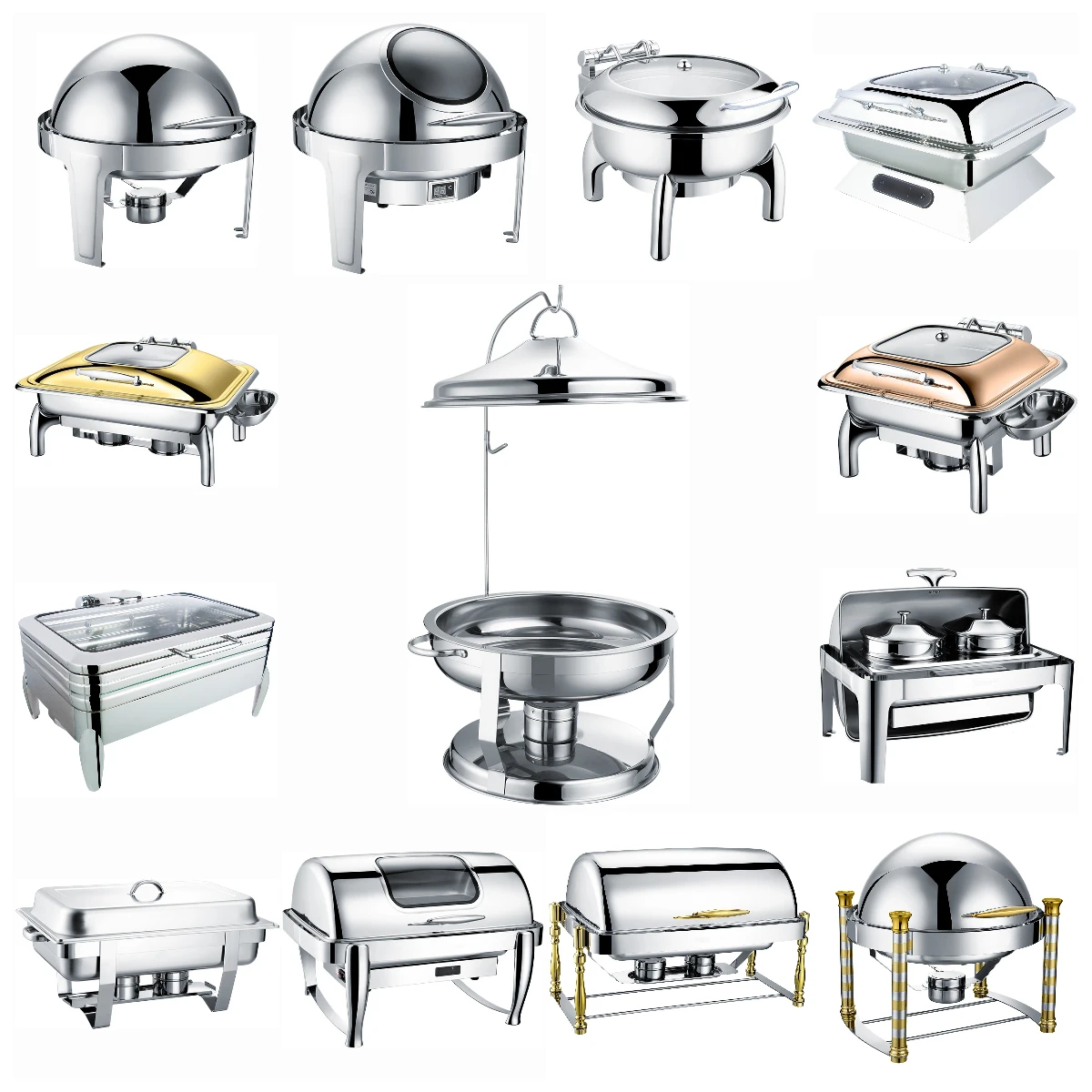 Party Wedding Restaurant Hotel Buffet With Luxurious gold chafing dishes fuel Arc Cover Stove Heating Device chafing dish