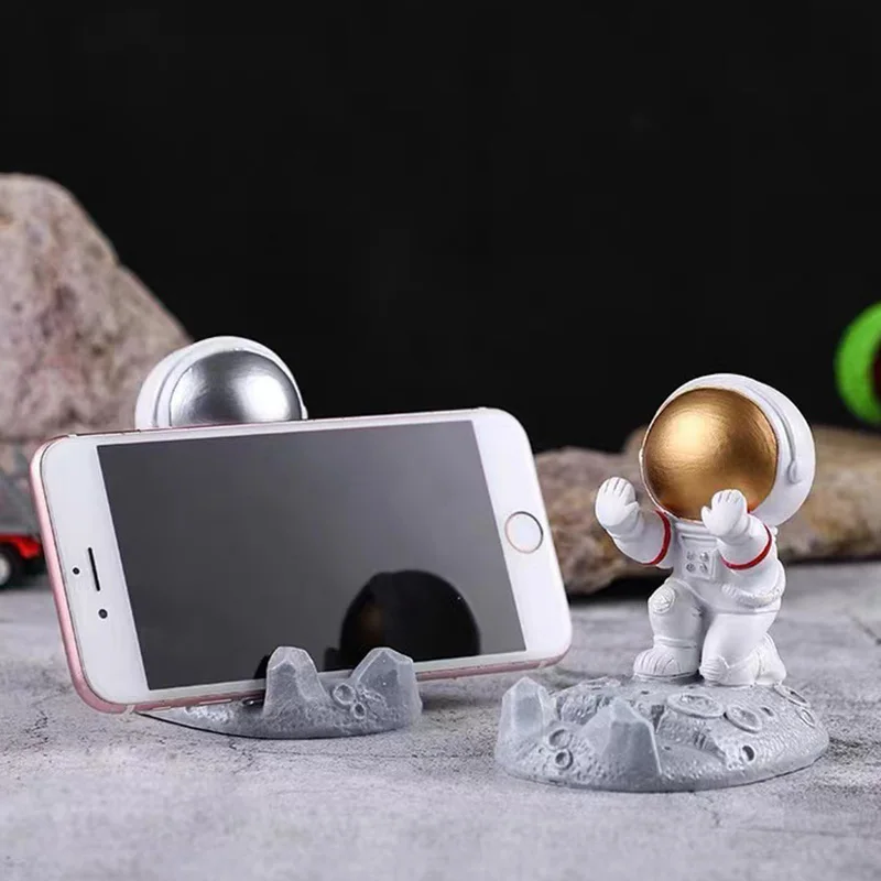 Custom creative resin Student spaceman Cell Phone holder desktop Tablet Bracket Astronaut Mobile Phone Stand