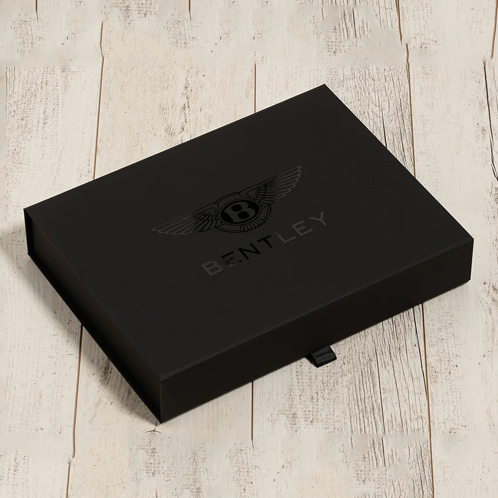 Customized Logo A4 Black Cardboard Packaging Foldable Magnetic Rigid Paper Document Gift Boxes