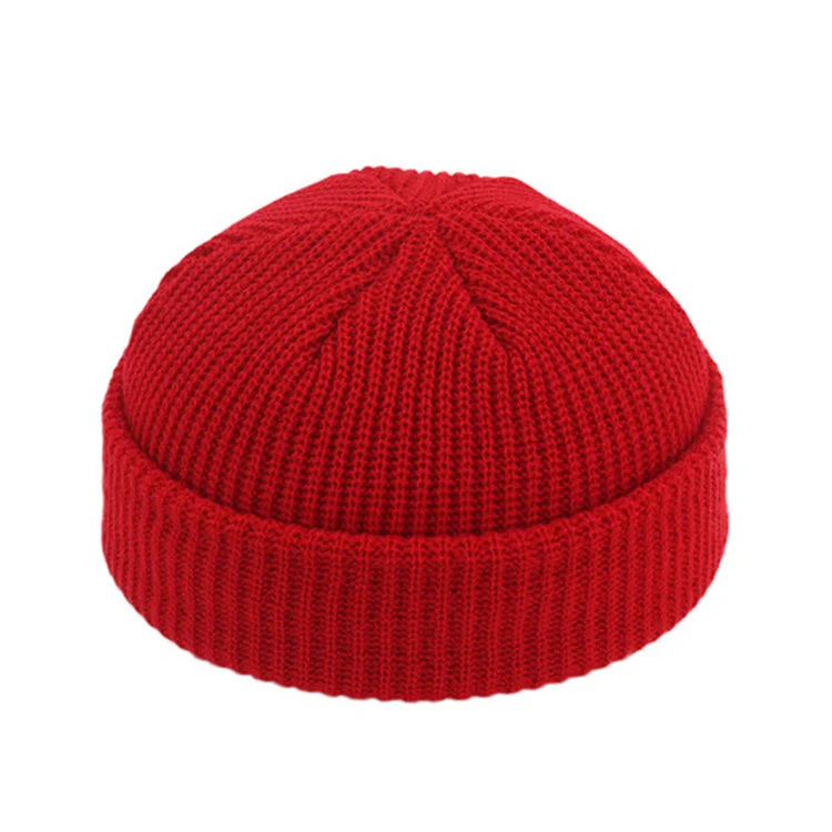Autumn Winter Retro Melon Hat Unisex Pure Color Landlord Hats Hip Hop Men Dome Warm Short Woolen Skullies hat Wholesale